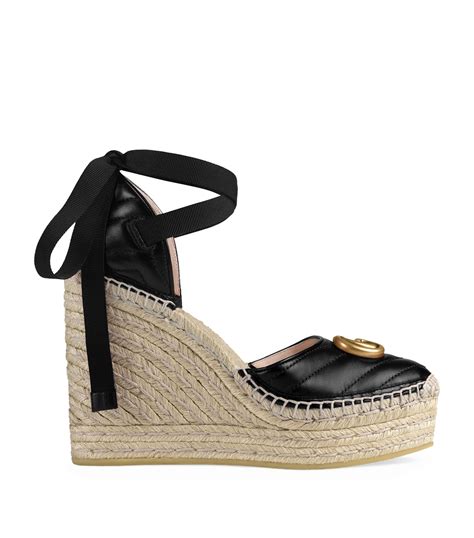 gucci wedge heel shoes|gucci espadrille flat sale.